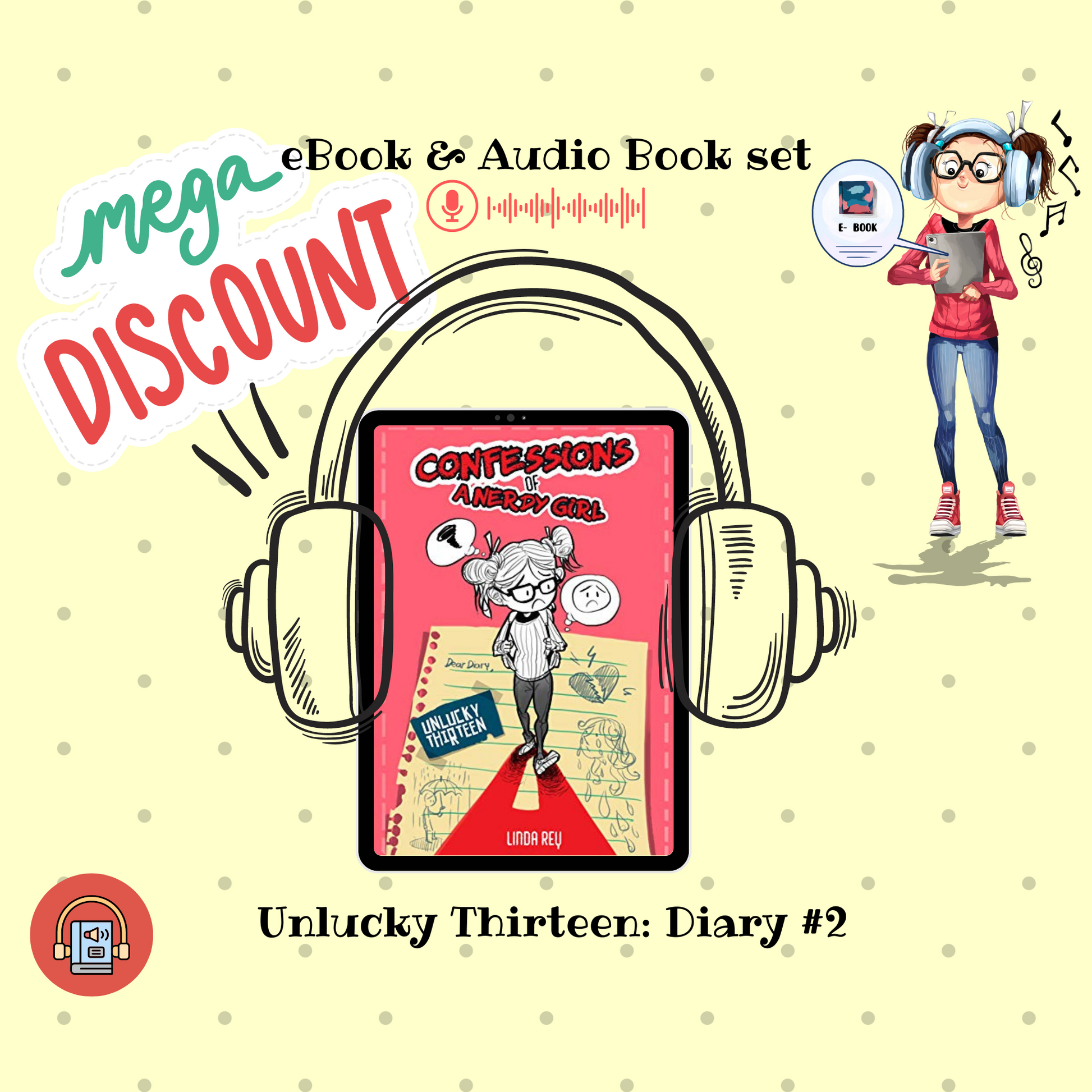 Unlucky Thirteen: Diary #2 Ebook & Audio Bookset - Summer Reading Book for Kids