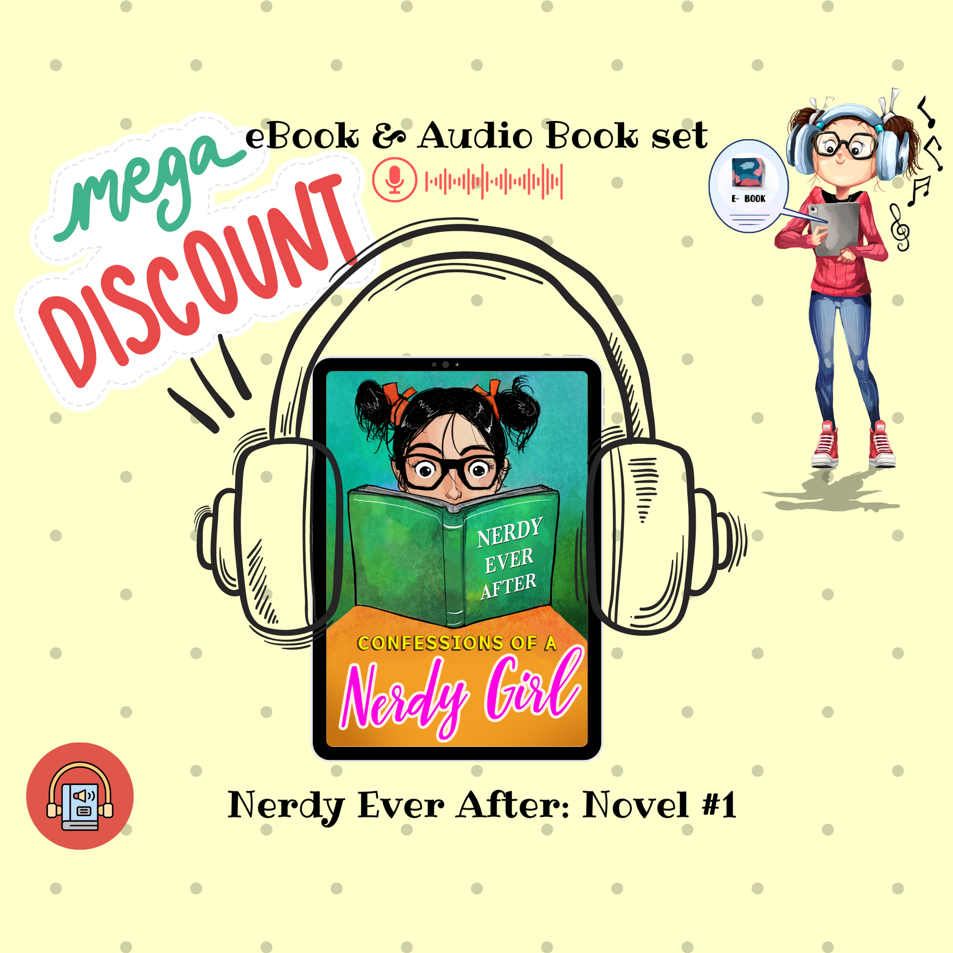 Summer Reading Books for Kids: NERDY EVER AFTER - Confessions of a Nerdy Girl EBook & Audio Bookset